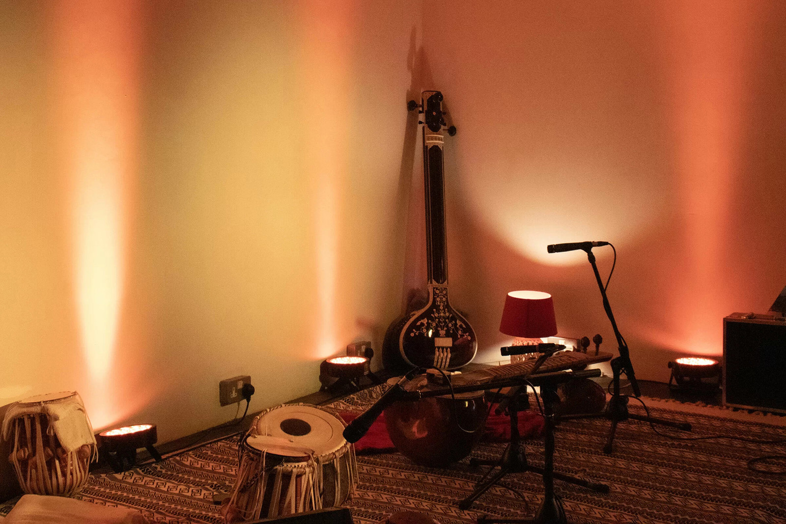 A Raag and Taal (melody and rhythm) workshop with Jonathan Meyer and Junaid Ali, one of the sessions during the 24-hour mehfil music event in Brighton on 10 May 2025.