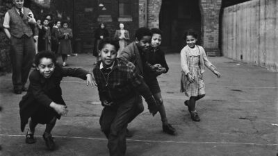 A group of children at a school in Cardiff, south Wales, circa 1955.