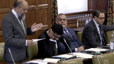 MP's Iqbal Mohamed, Adnan Hussain, Ayoub Khan and Shockat Adam at the debate