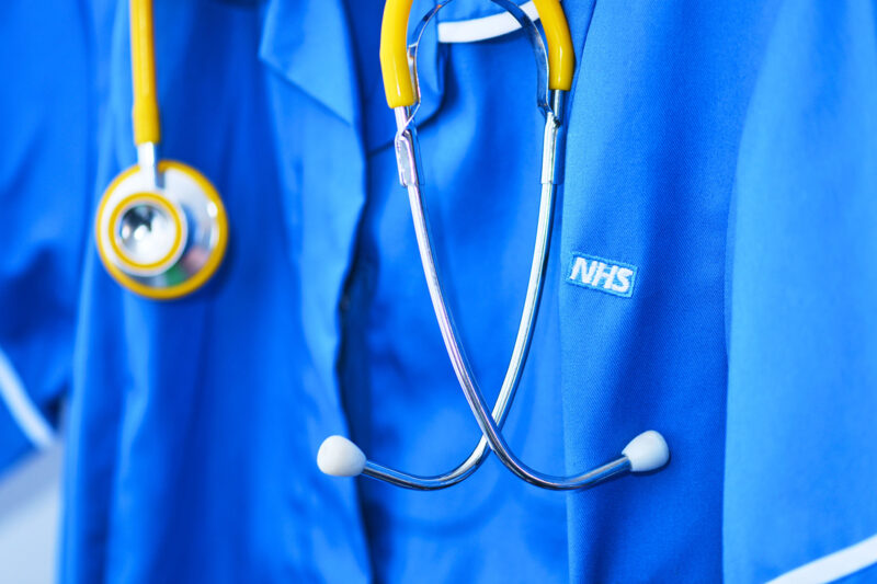 In this photo is a NHS front line workers uniform.