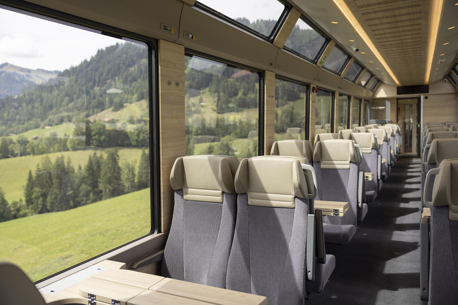 Interior of the GoldenPass Express.