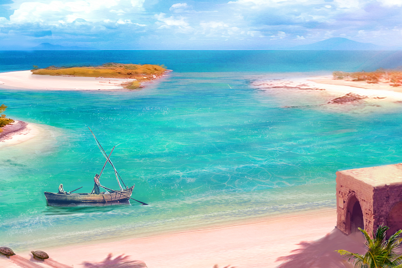 Concept art for the Dreams on a Pillow video game.