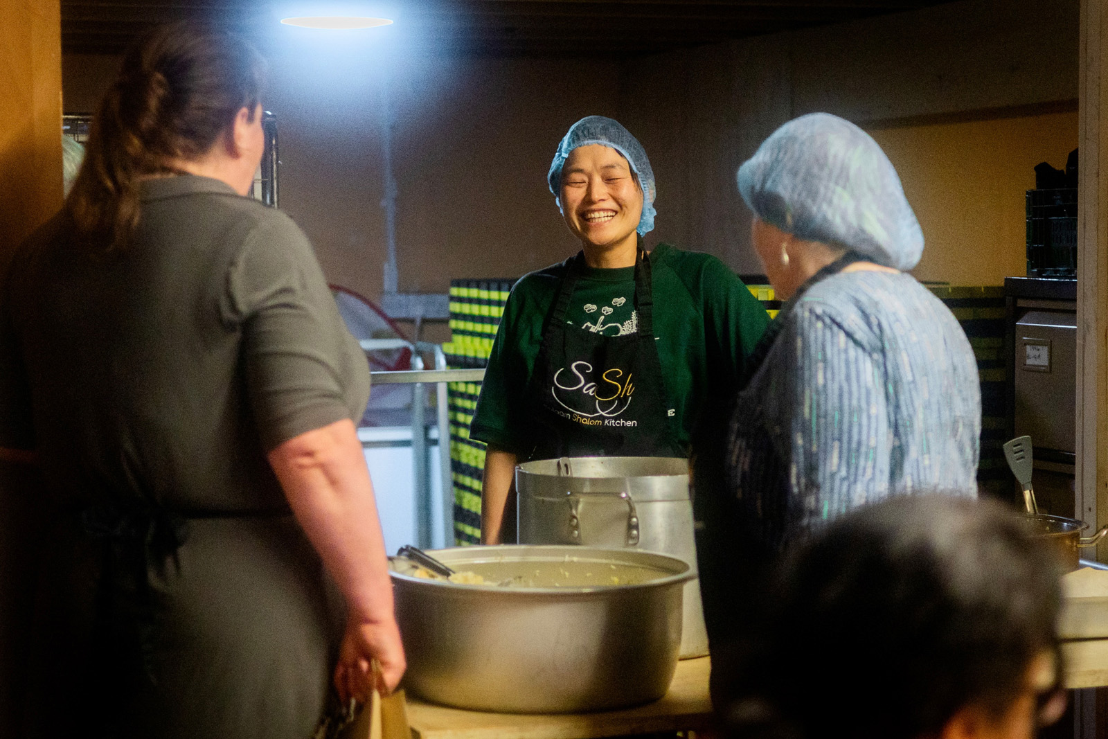 Chie Hosaka with other Salaam Shalom volunteers.