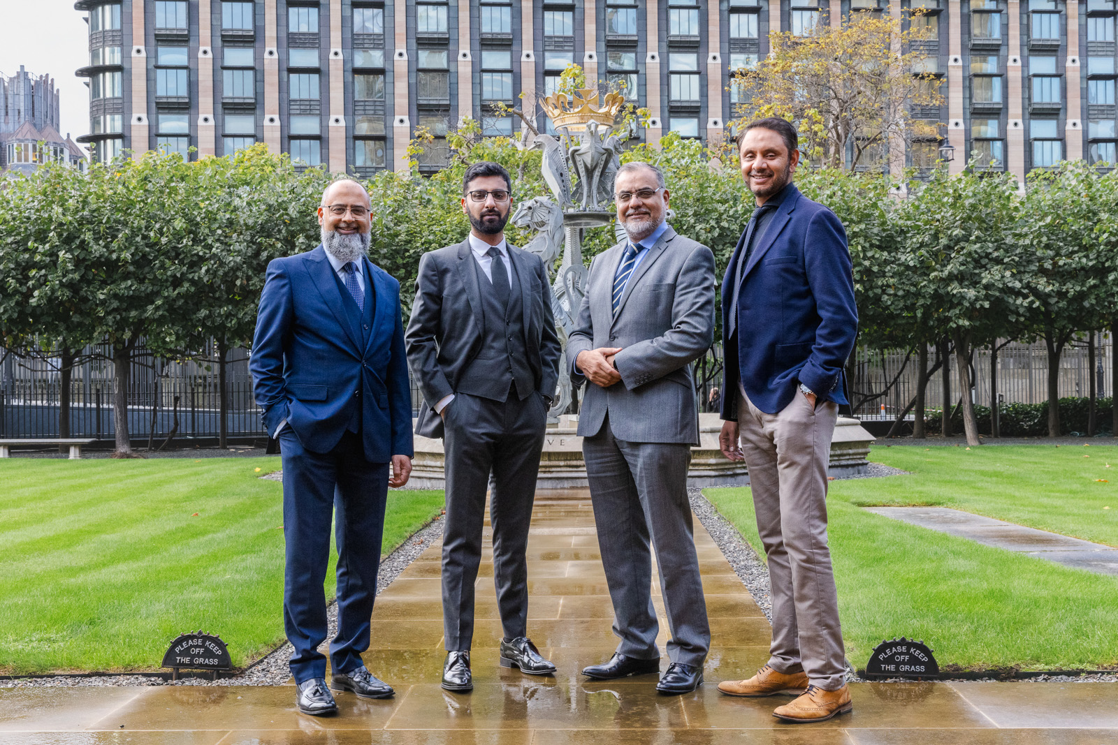 From left to right, Iqbal Mohammed, Adnan Hussain, Ayoub Khan, Shockat Adam, Independent Members of Parliament.
