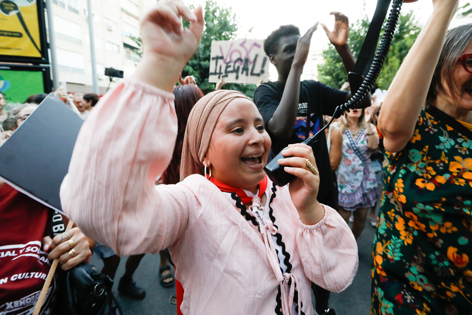 An anti-racist rally on 21 July, 2025 in Murcia, Spain. 