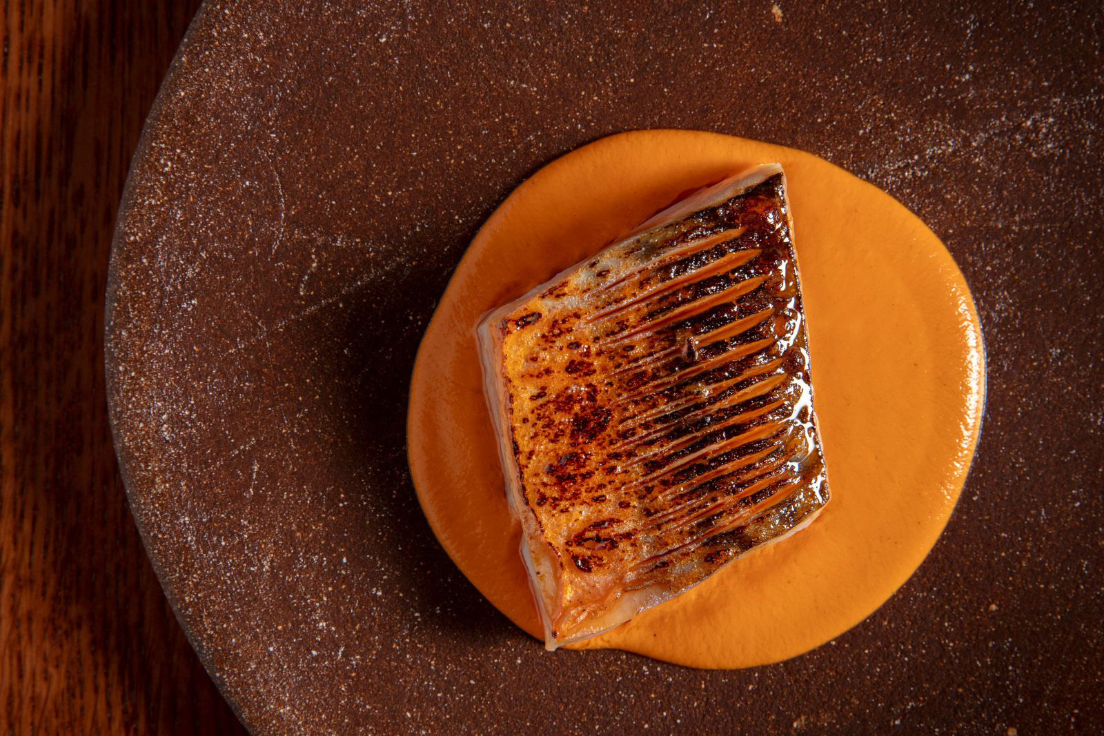 Mackerel and vatapá sauce, served at Akoko with moimoi, a steamed pudding made from black-eyed beans and peppers. 