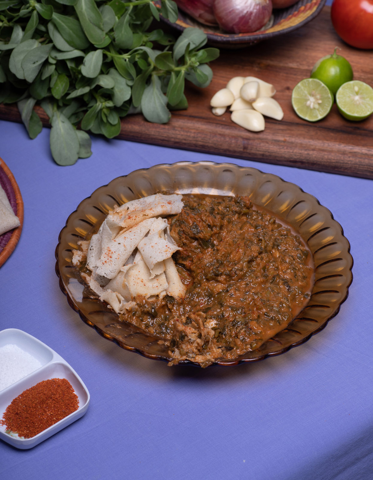 Tabeekh rijla, a purslane and lamb stew recipe that features in The Sudanese Kitchen.