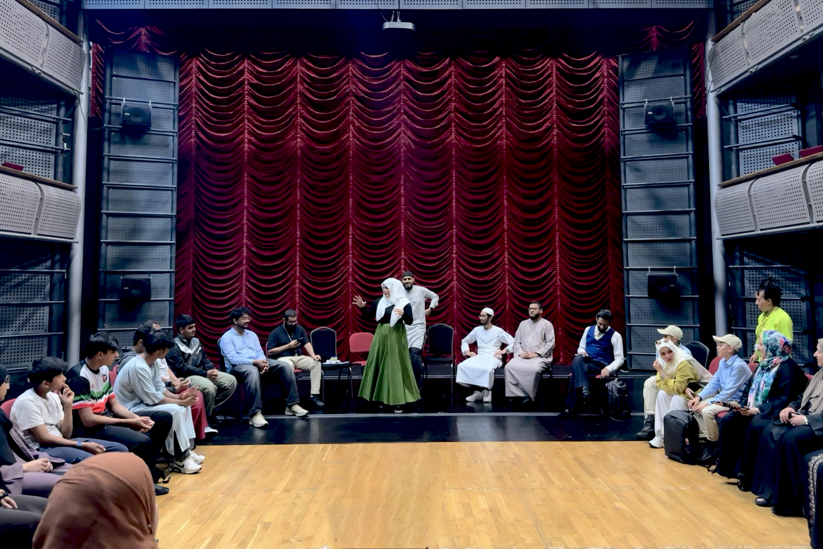 Young people at a Muslim Council of Britain town hall event chaired by Zahra Hanif in Stratford.
