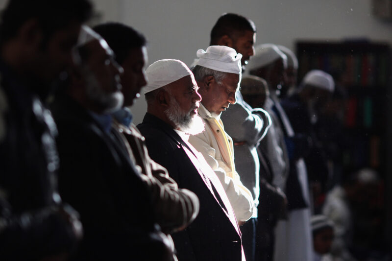 Worshippers pray before iftar at the London Muslim Centre, which is installing air conditioning as part of a refurbishment costing £500,000. Photograph by Dan Kitwood/Getty Images