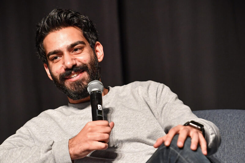 Photograph of actor Rahul Kohli holding a microphone.