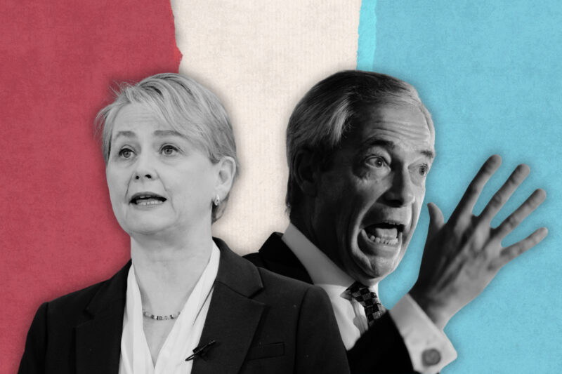 Labour home secretary Yvette Cooper and Reform UK leader Nigel Farage