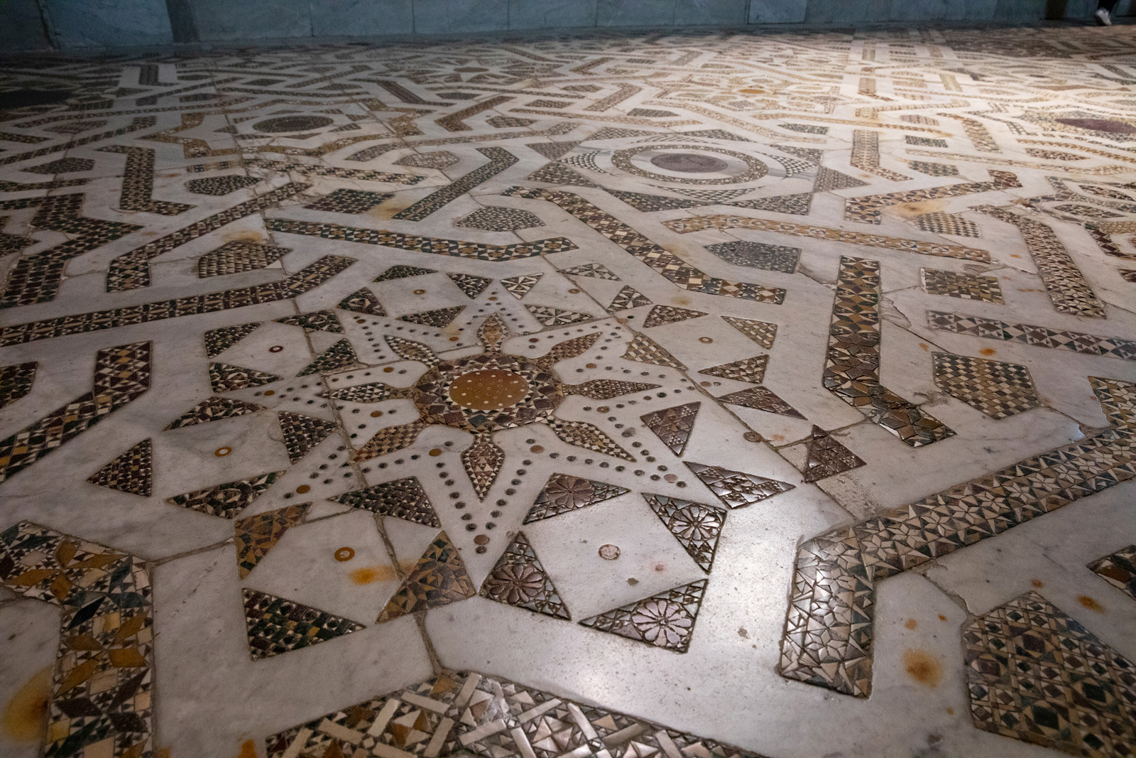 The mosaic floor of Monreale cathedral, Palermo, Sicily.