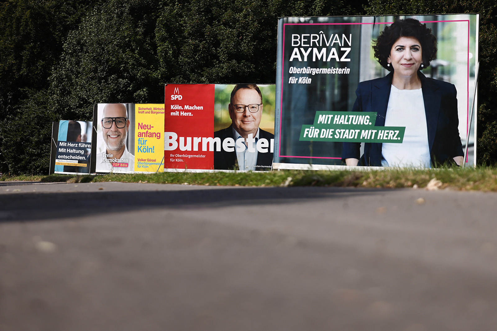 Campaign posters in Cologne during the recent mayoral election. 