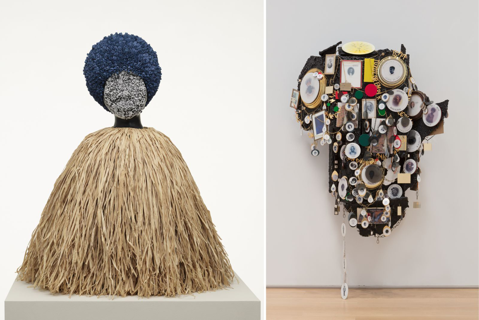 Works of art by Simone Leigh Dunham (left) and Kerry James Marshall feature in Project a Black Planet.