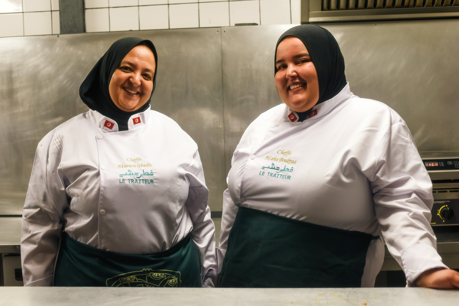 Tunisian chefs Marwa Ghedir and Maha Boukraa, who made couscous homs we zbib (lamb couscous) for hundreds at Le Couvent, a venue in Belle de Mai in Marseille, for the eighth year of the Kouss-Kouss festival.