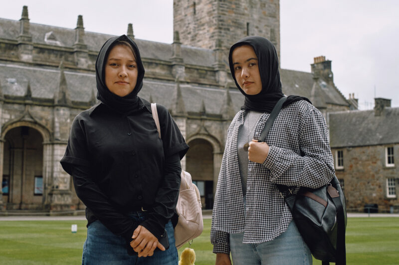 Omulbanin Sultani (left) and Atifa Mohammadi at the University of St Andrews.