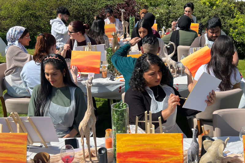 A sip and paint event run by Mr Canvas.