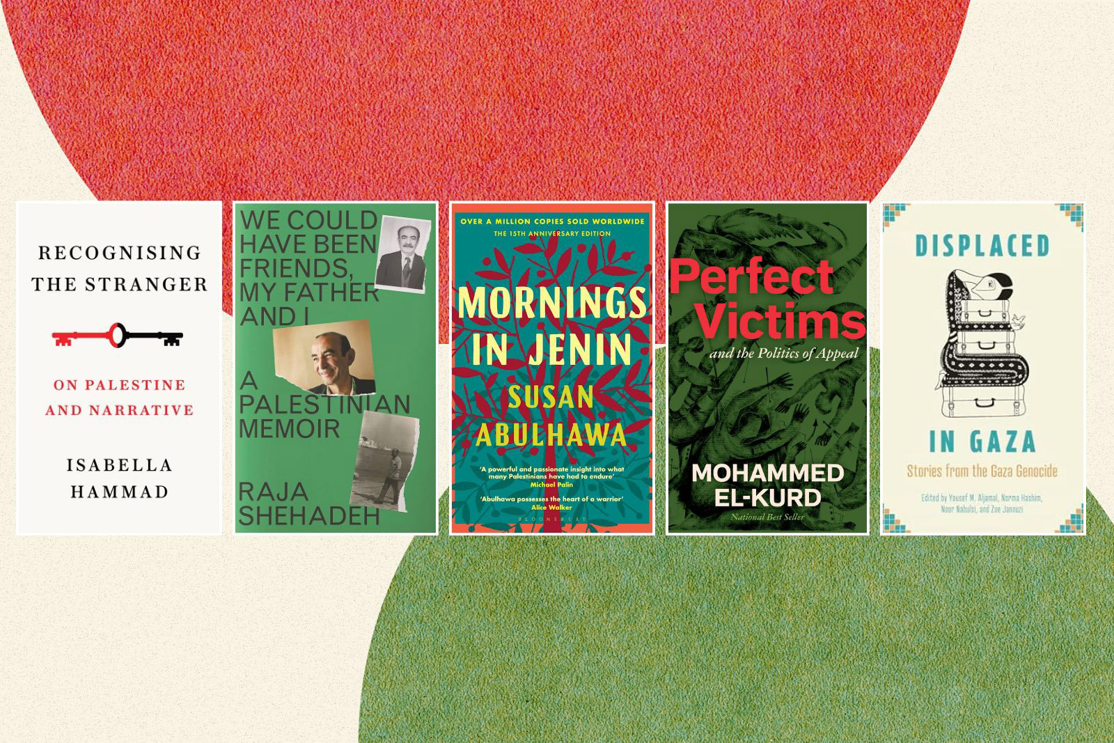 Five book covers on the theme of Palestine.