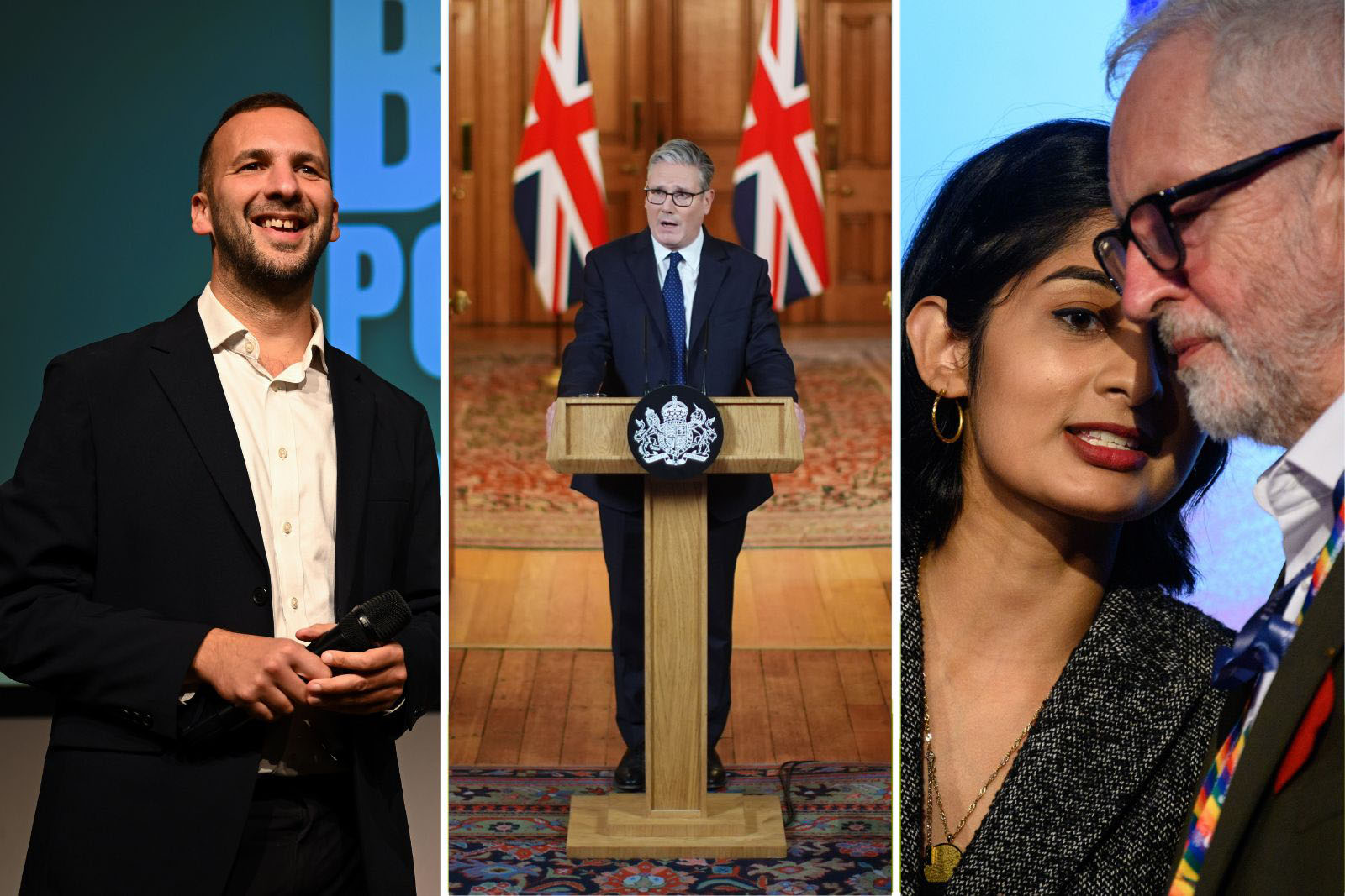 Zack Polanski, Keir Starmer, Zarah Sultana and Jeremy Corbyn