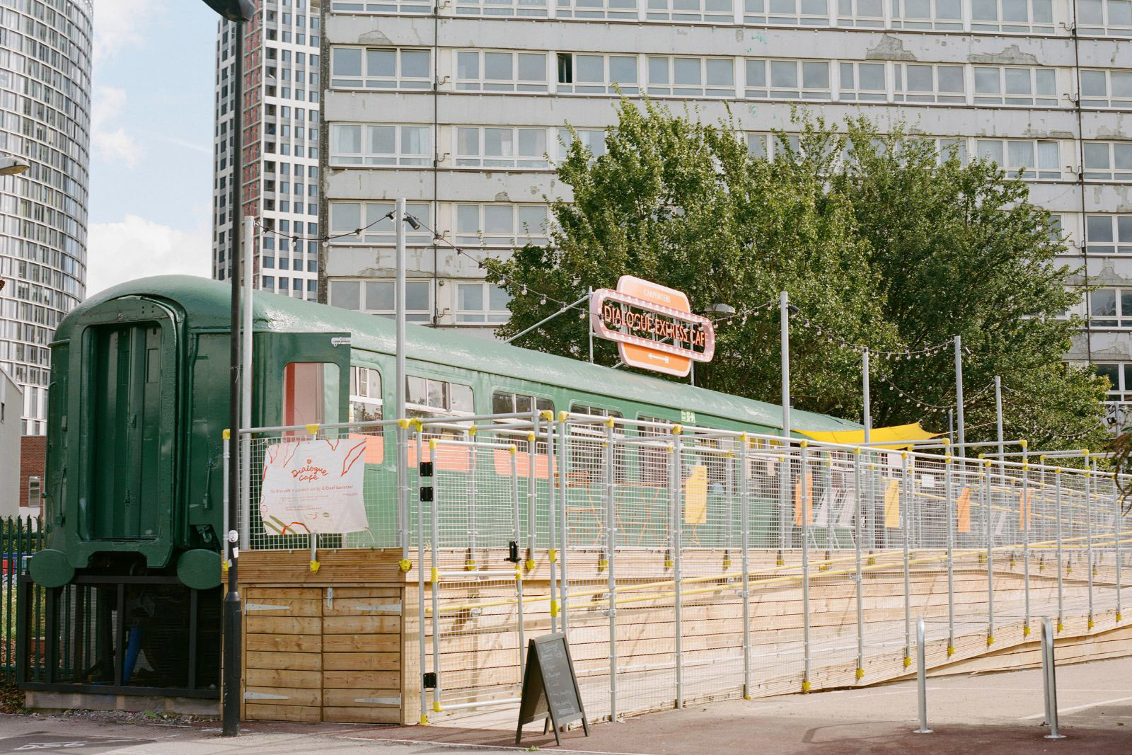 Dialogue Express Cafe is based in a converted railway coach in Stratford, east London