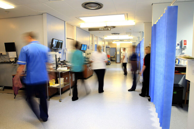 Staff on an NHS hospital ward