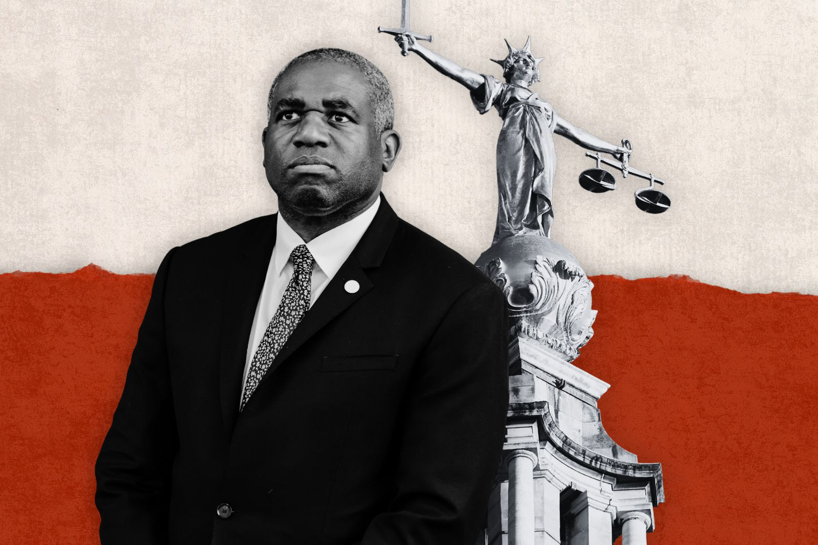 Justice secretary David Lammy, with the Old Bailey in the background