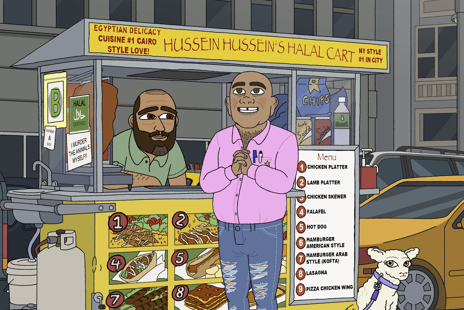 Still from #1 Happy Family USA. Ramy Youssef (Hussein), (Uncle Ahmed)