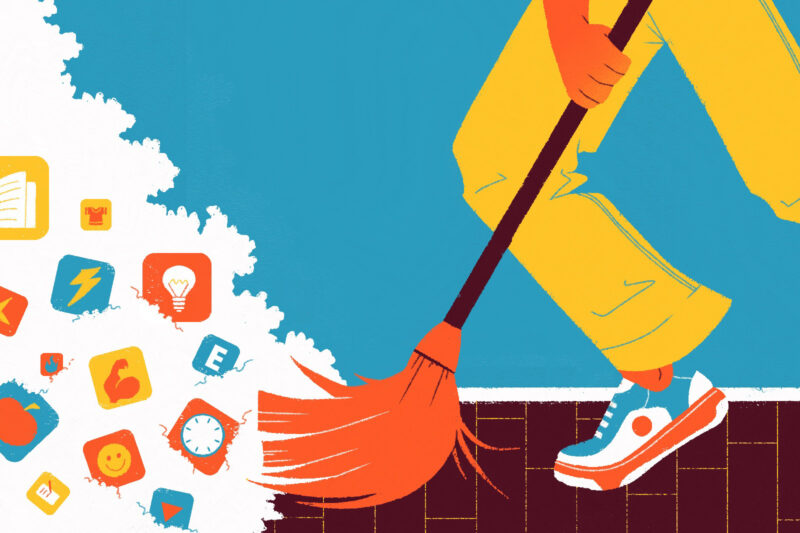 illustration for column about a digital spring clean