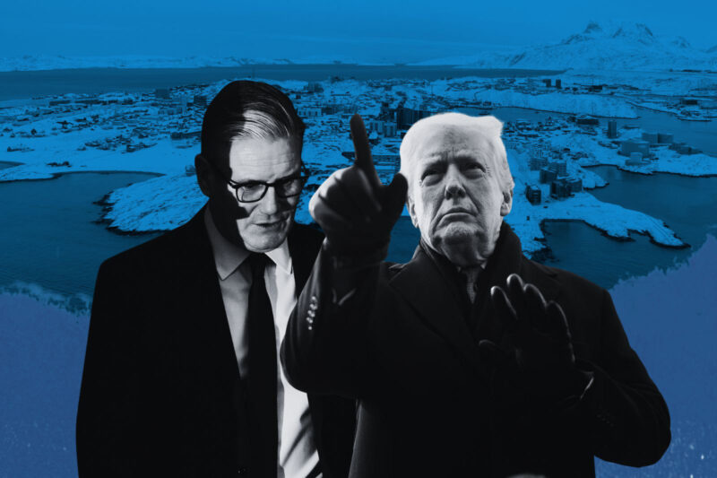 Keir Starmer, Donald Trump and Nuuk (background), the capital of Greenland