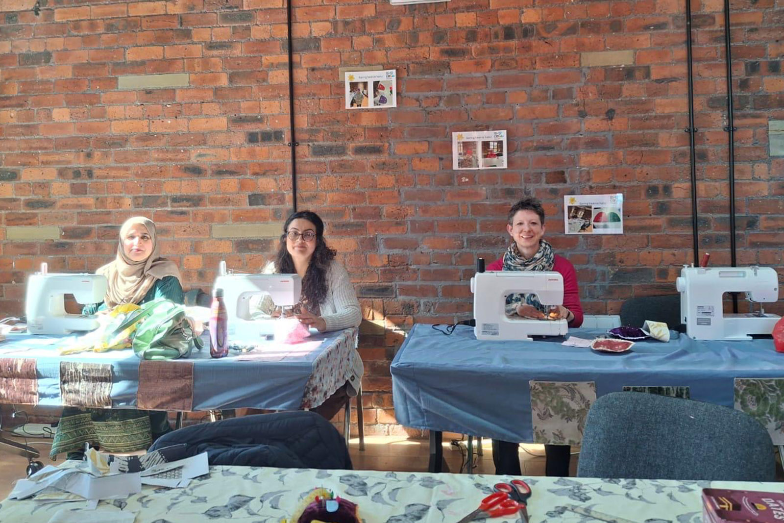 Sewcialise, the Yorkshire Women's Forum's weekly sewing and textile group at Manningham Mills, Bradford