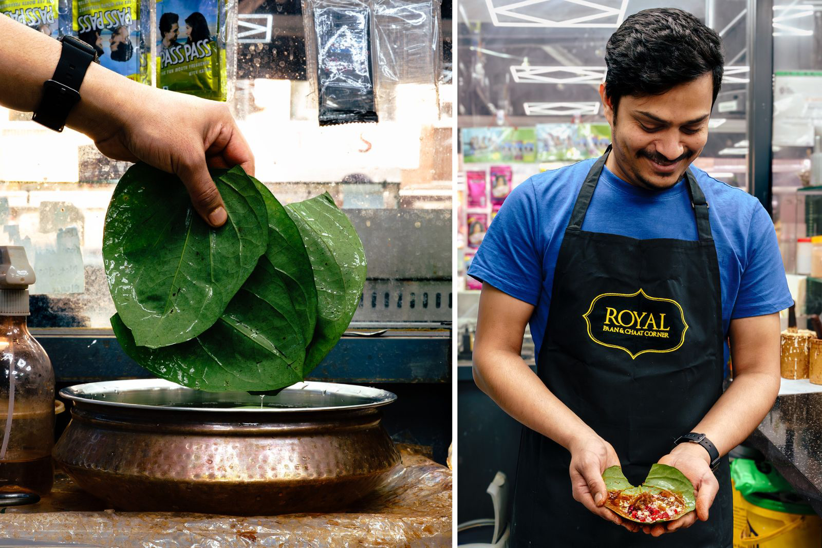 Faizal Khan uses his father's recipe from India to make paan leaf