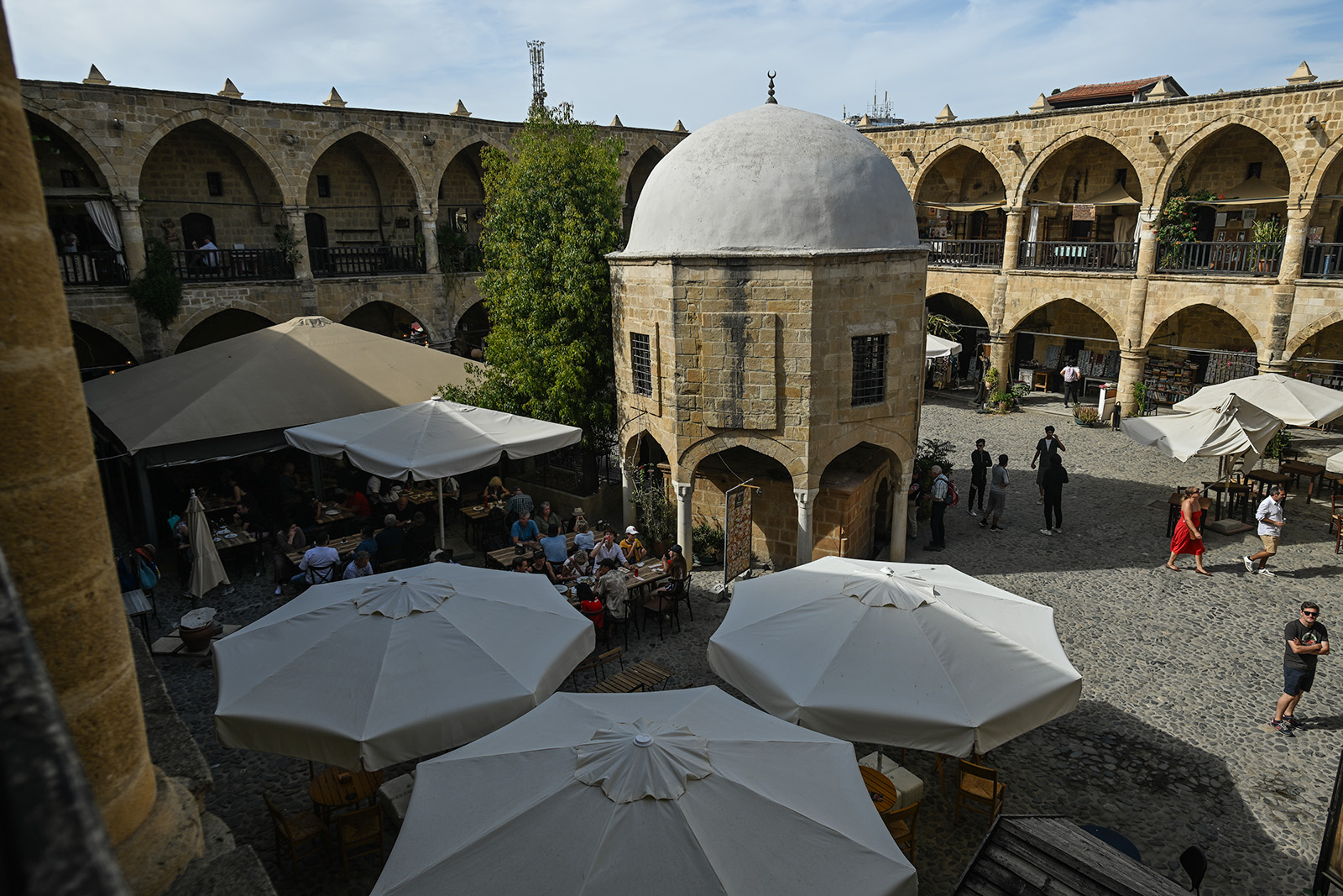 The courtyard of the Büyük Han, where The Traitors' Club meets