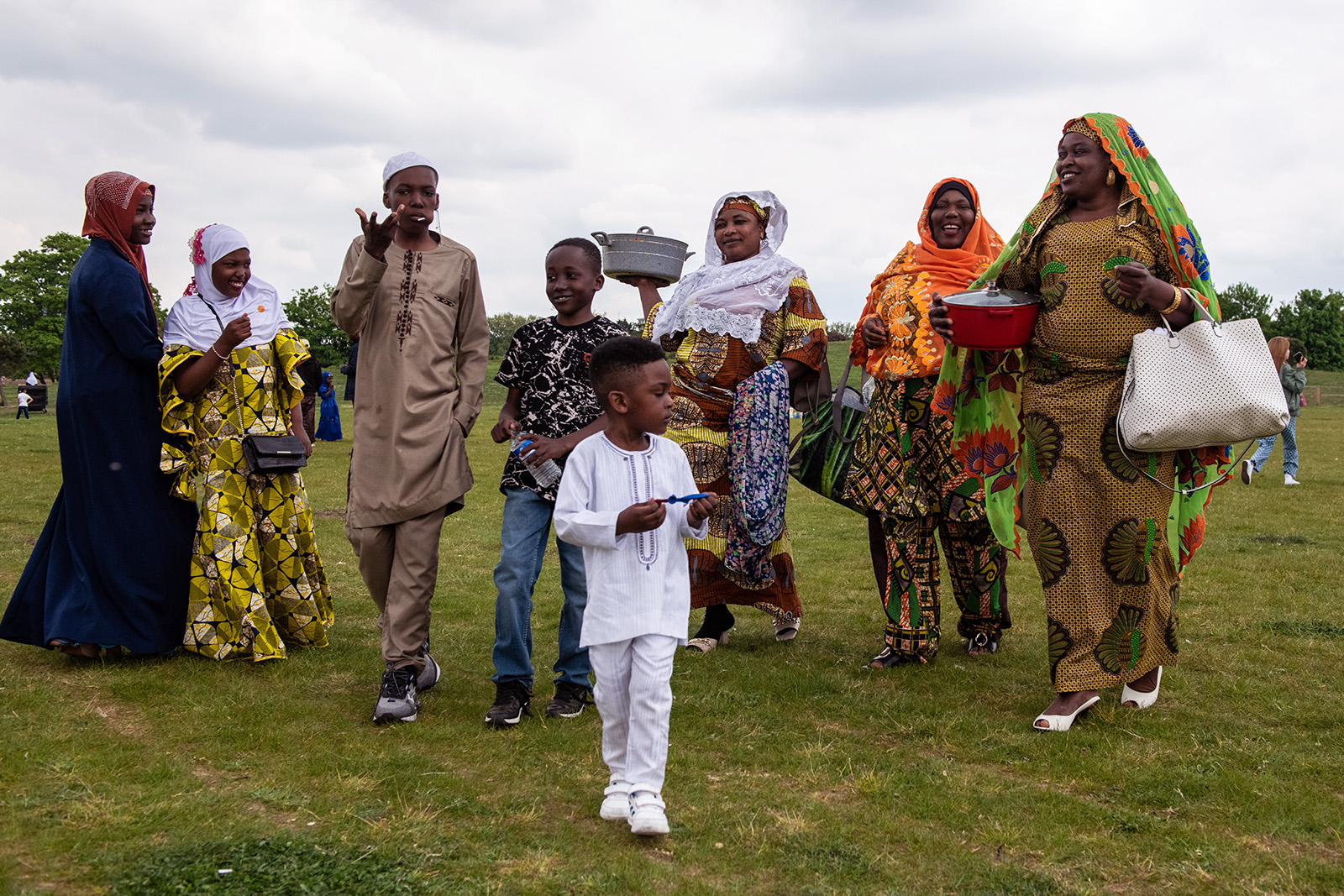 Eid al-Fitr celebrations in Burgess Park, London, in May 2022