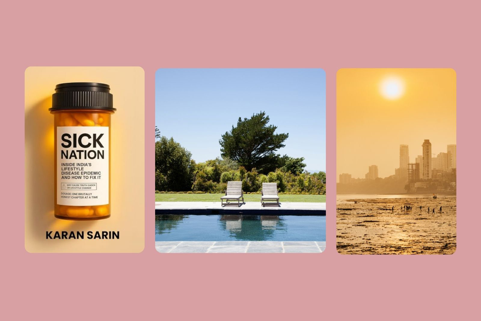 Sick Nation by Karan Sarin, private pool and Mumbai beach.