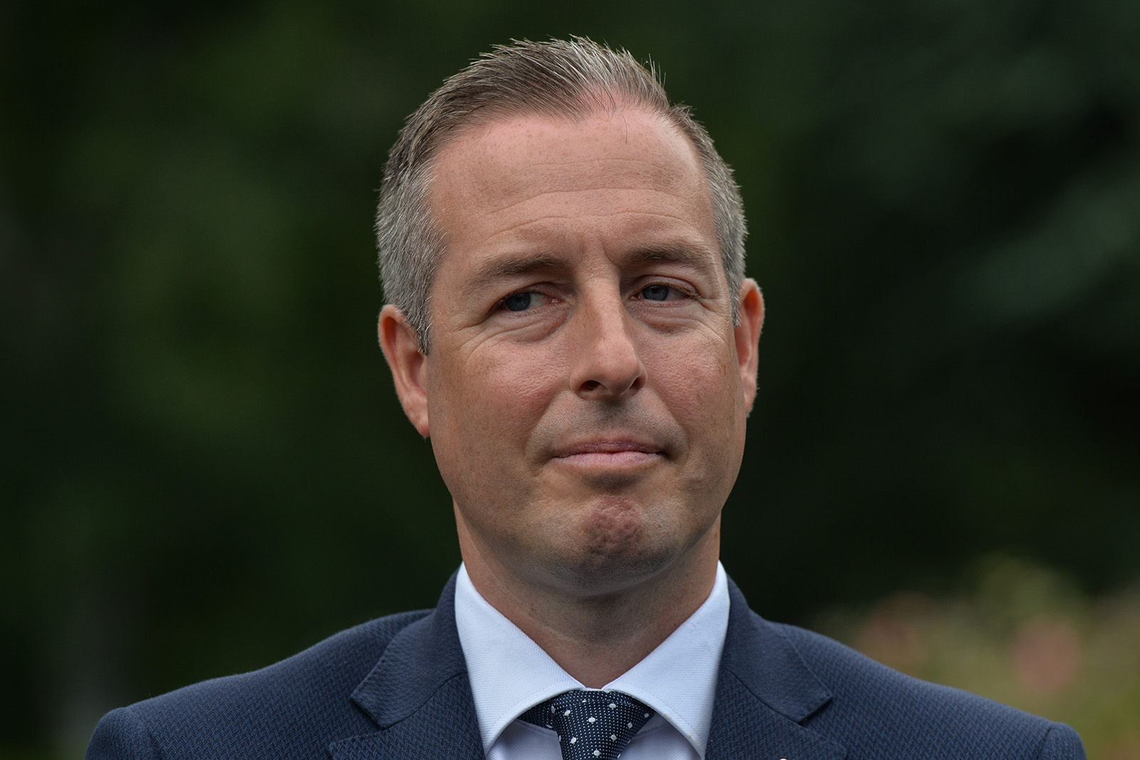 A photograph of Paul Givan, Northern Ireland's education minister, taken in 2021 when he was first minister