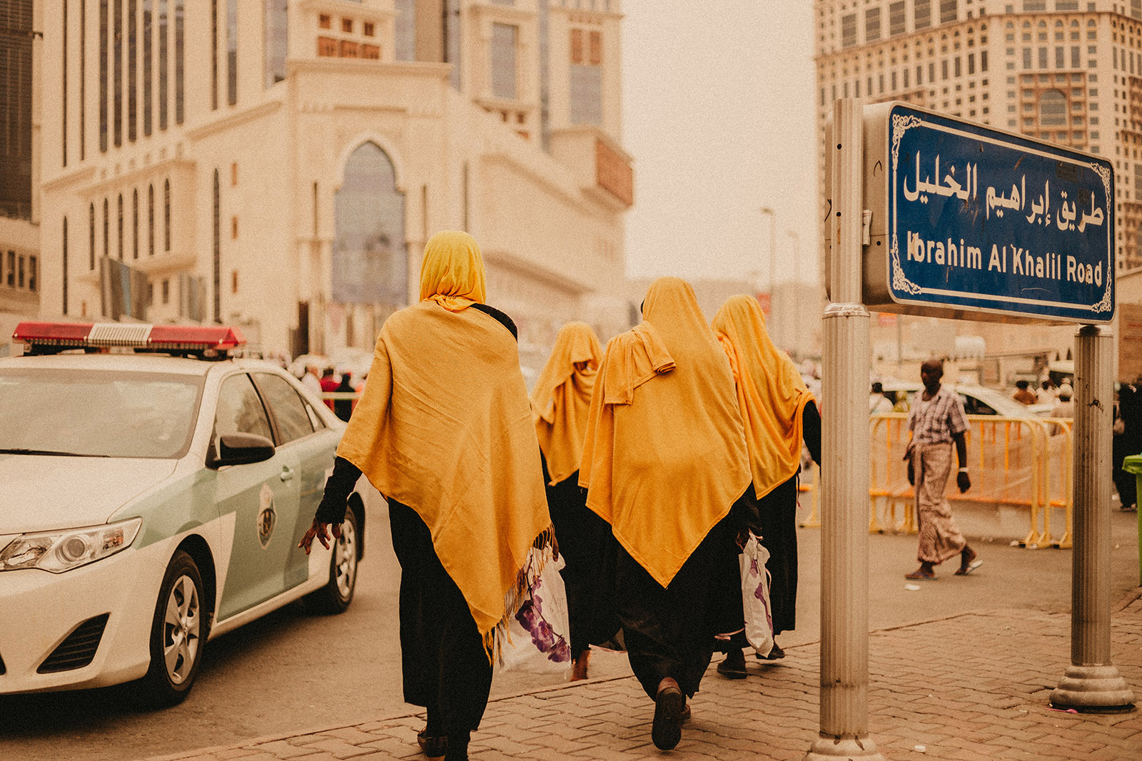 Pilgrims walk through the streets of Mecca during Hajj.