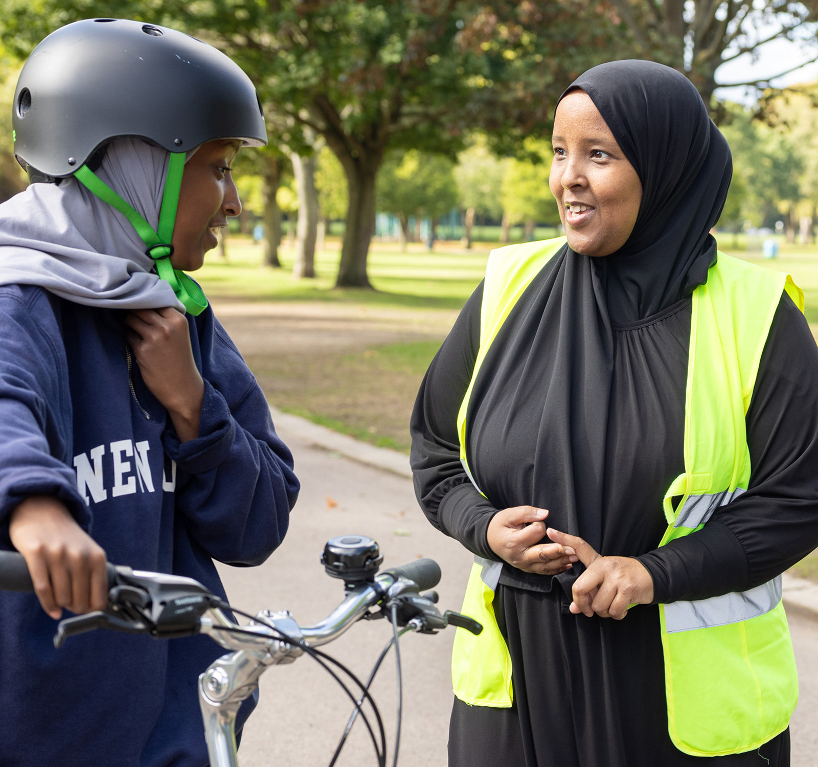 A photograph of two women at a Cycle Sisters event