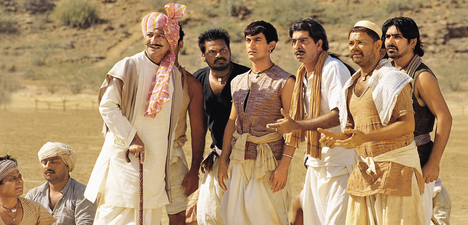 A production still from the 2001 Indian film Lagaan