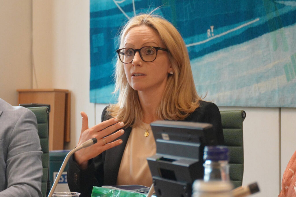 A photograph of Lucy Rigby, chief secretary to the Treasury, speaking at the Equi event in parliament on 29 June 2026