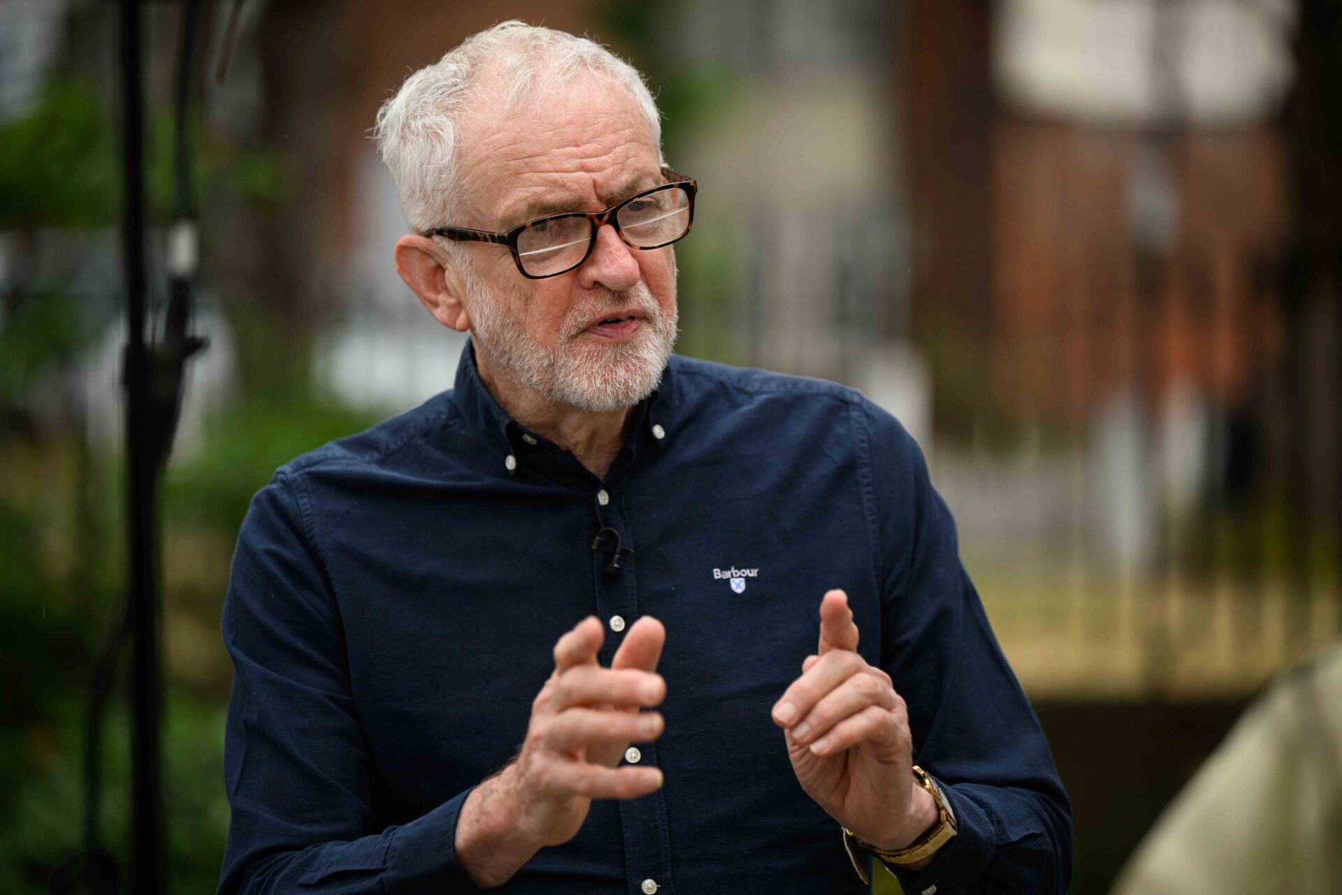 A photograph of Jeremy Corbyn speaking at the launch of Your Party in Islington, London, July 2025