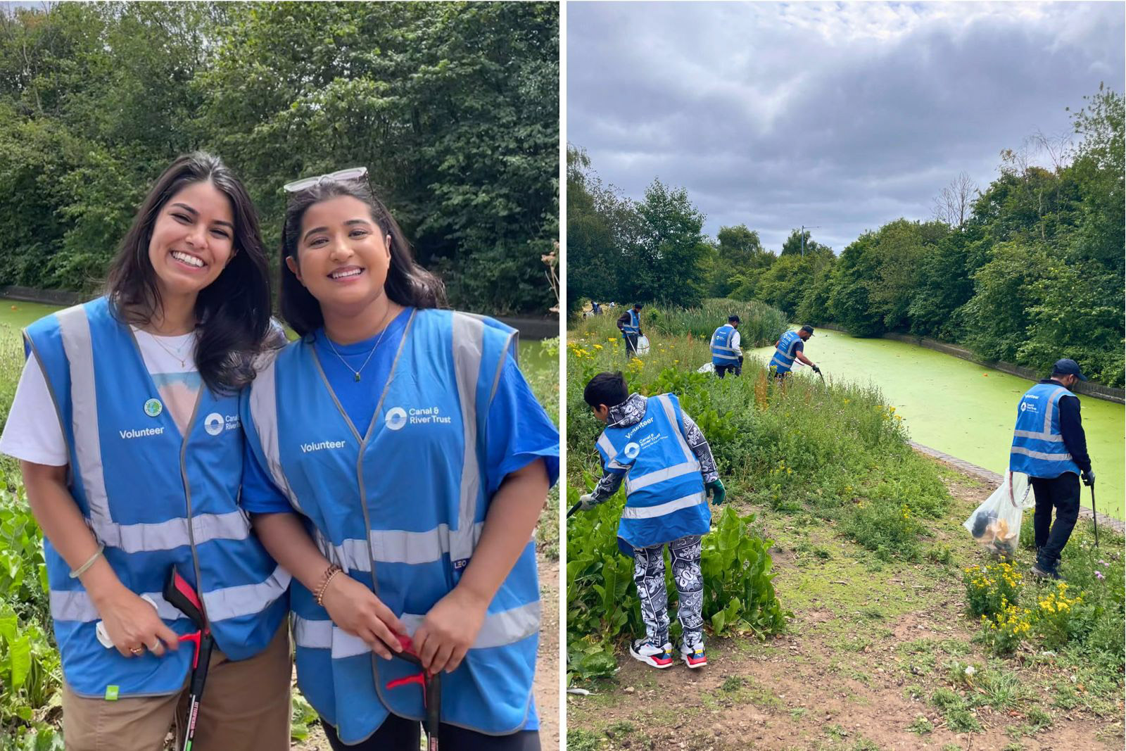 Volunteers Vibhati (left) and Suraiya (right).