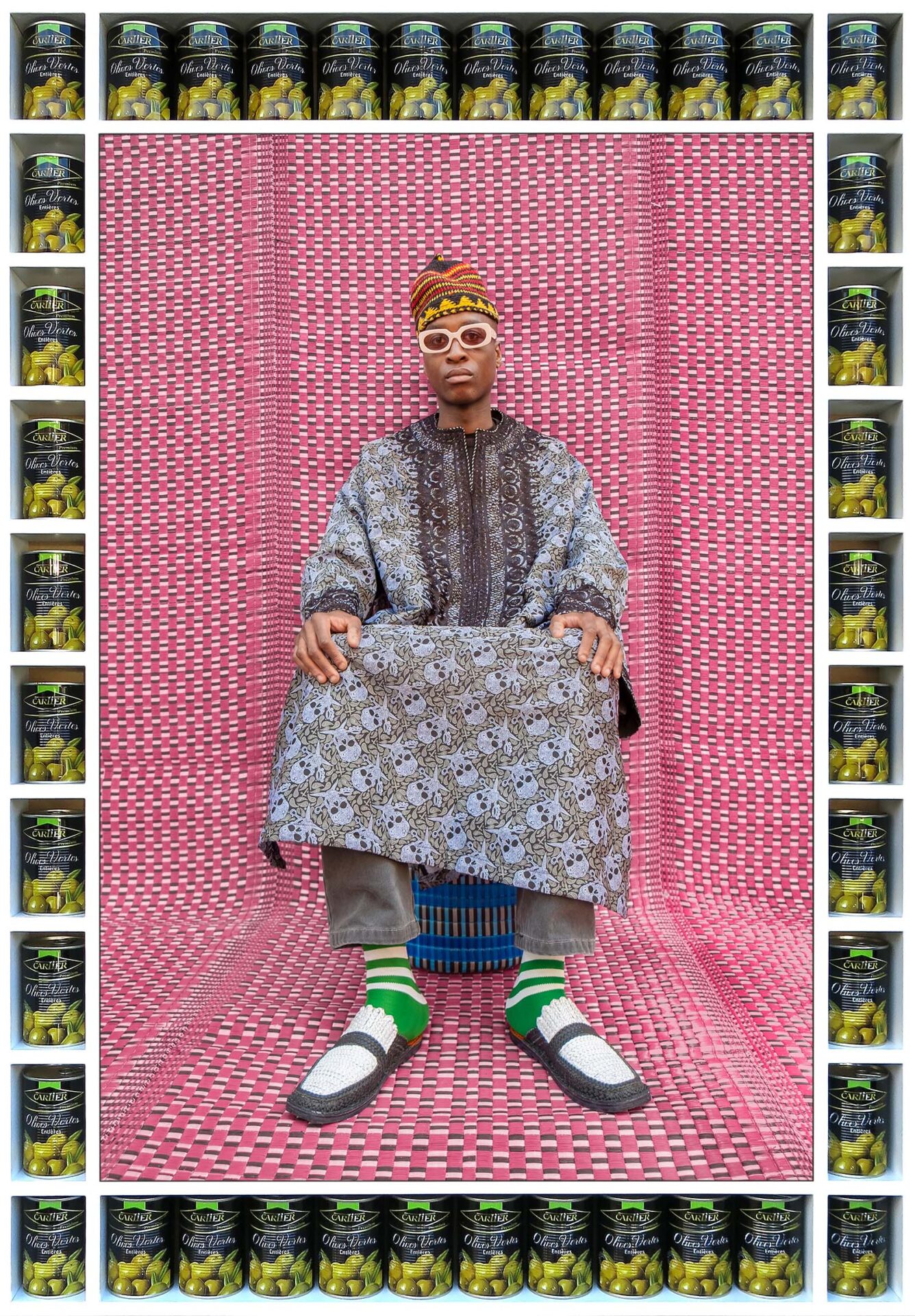 Sebtabe, framed photography by ©Hassan Hajjaj, 2024, part of Hajjaj's exhibition My London Rockstars, Ends to Estates, showing at Sotheby’s Story Café to 7 August 2026