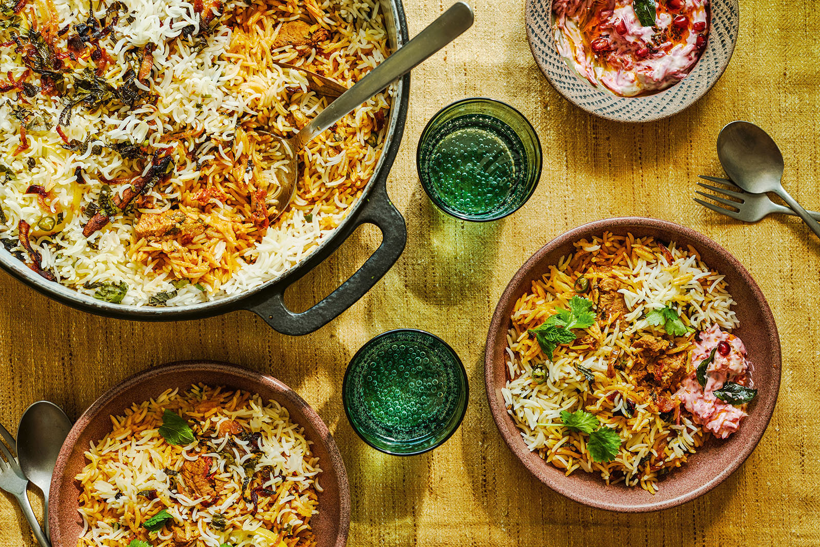 A photograph of Shadi Faleel's Hyderabad lamb biryani, from her debut recipe book Easy Indian Food Anyone Can Make