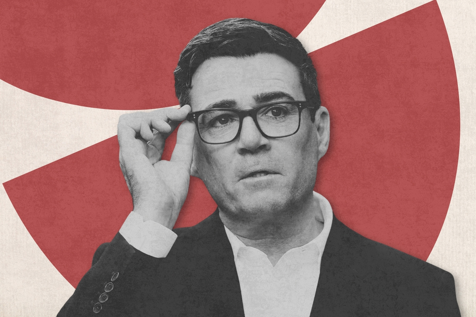 Andy Burnham in black and white against an abstract red and white background. Burnham's 2026 budget will set out what he really stands for, writes Shehab Khan