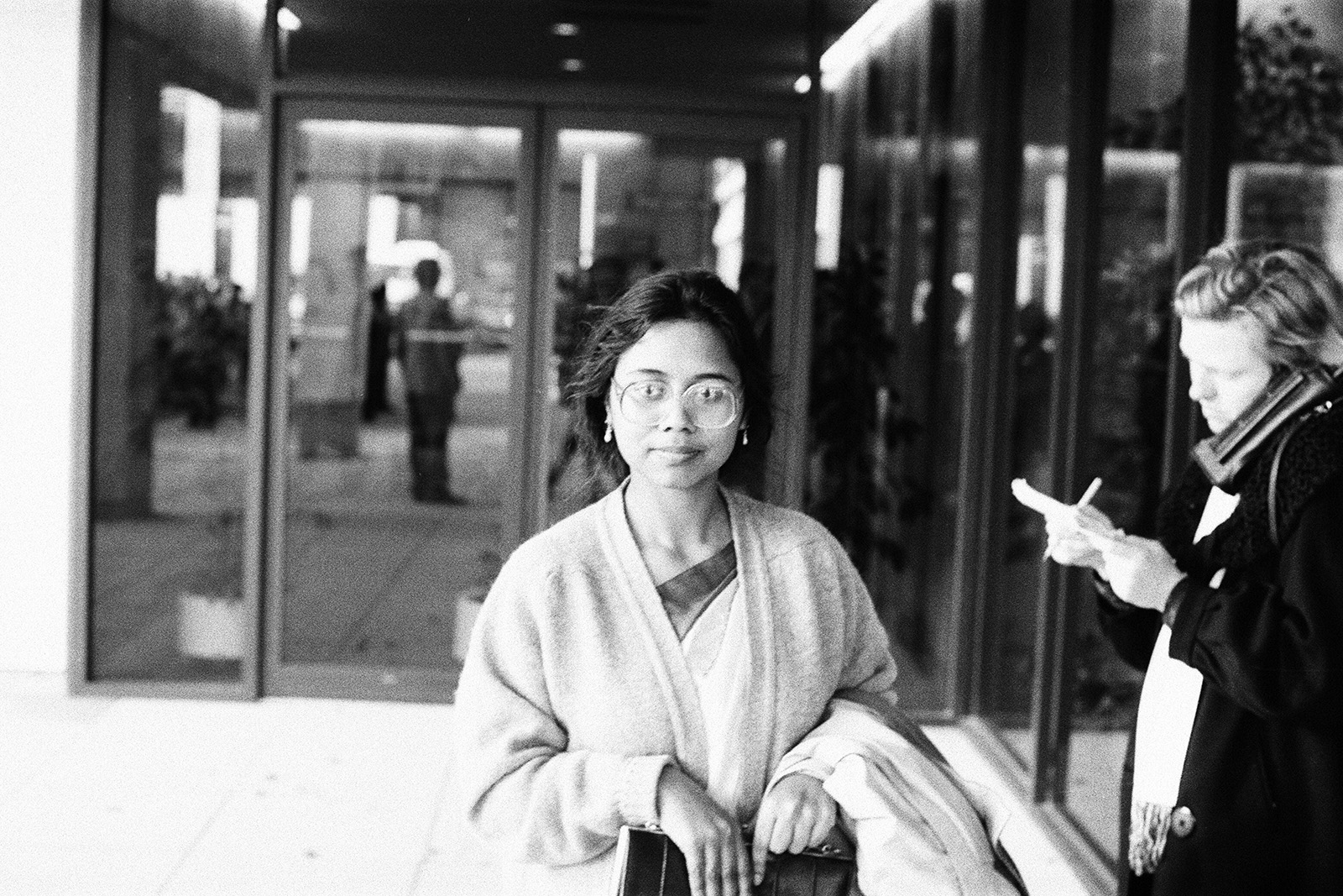 Selina Ullah pictured outside Manchester Crown Court on day Darren Coulburn was sentenced for killing her brother Ahmed Iqbal Ullah
Friday 6th February 1987
