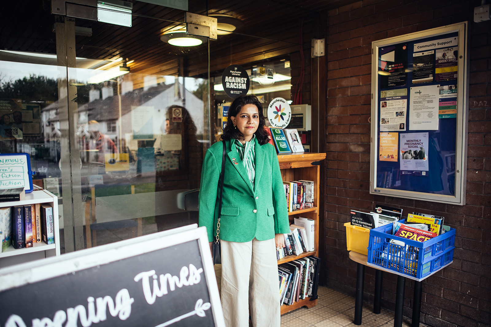 Green Party councillor Asma Alam pictured at Burnage Library