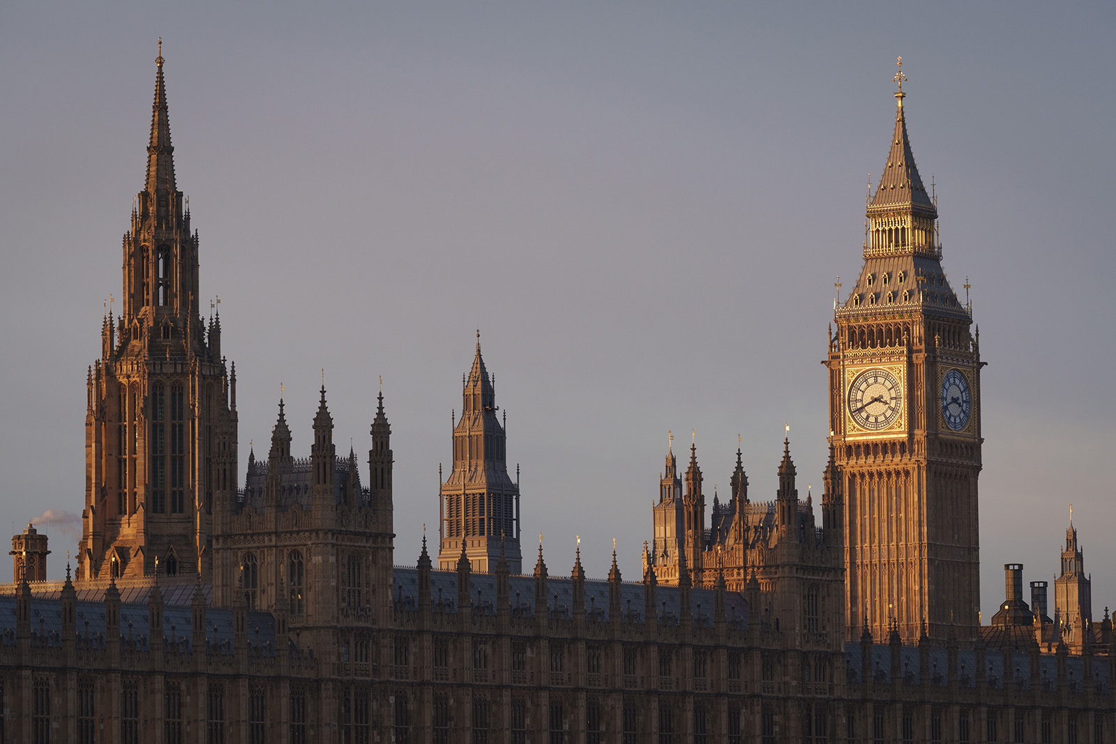 A view of the Houses of Parliament during 'golden hour'