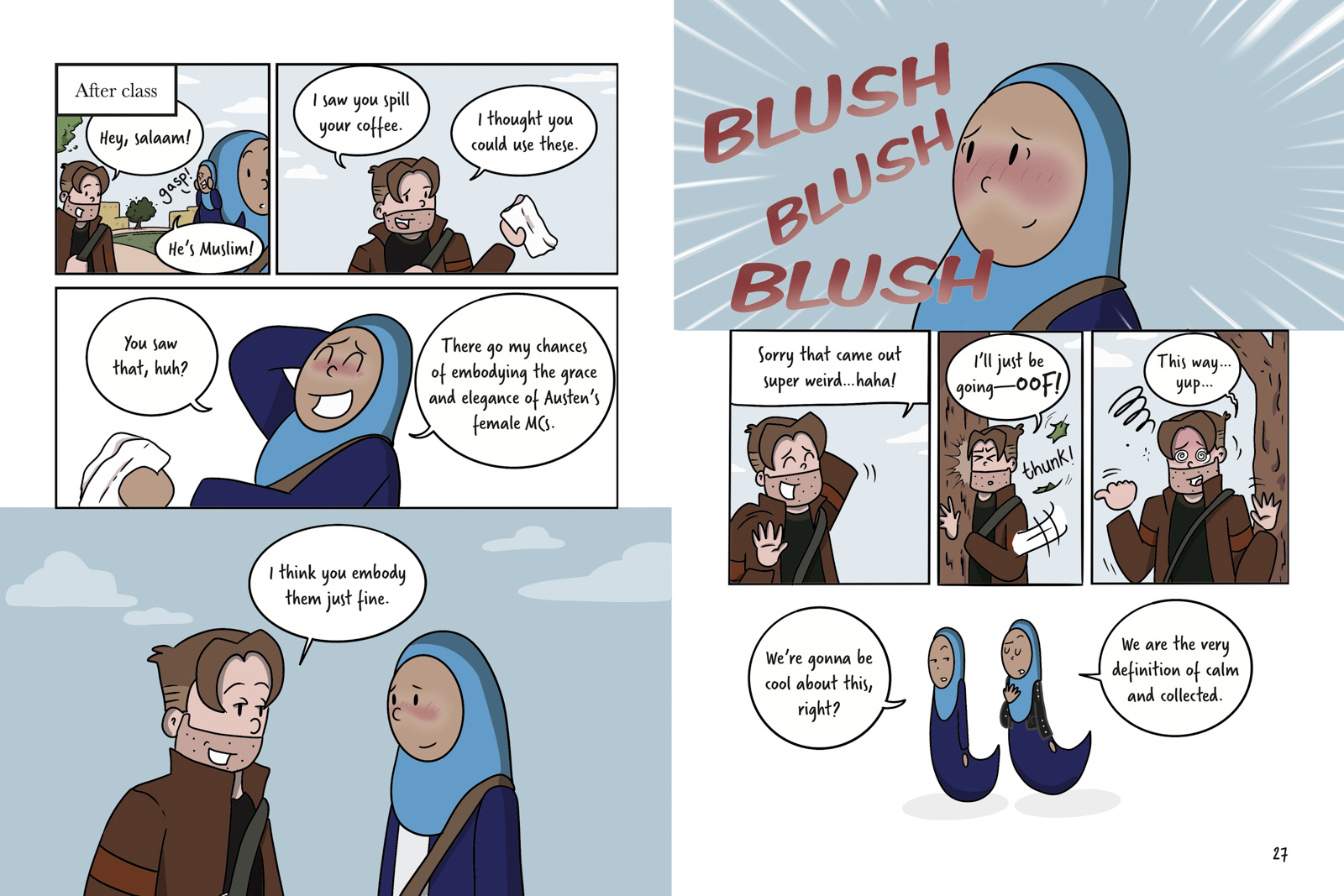 A page from Huda Fahmy's latest semi-autobiographical graphic novel, Huda F Would Love You?